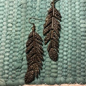 Lucky Brand Feather Dangle Earrings